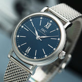 Buy Shop IWC Portofino Automatic Blue Dial Silver Mesh Bracelet Watch for Women - IW357404 USA Online