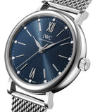 Buy Shop IWC Portofino Automatic Blue Dial Silver Mesh Bracelet Watch for Women - IW357404 USA Online