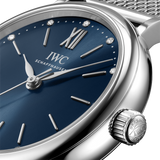 Buy Shop IWC Portofino Automatic Blue Dial Silver Mesh Bracelet Watch for Women - IW357404 USA Online