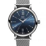 Buy Shop IWC Portofino Automatic Blue Dial Silver Mesh Bracelet Watch for Women - IW357404 USA Online