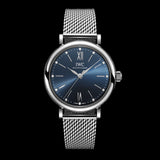 Buy Shop IWC Portofino Automatic Blue Dial Silver Mesh Bracelet Watch for Women - IW357404 USA Online
