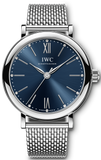 Buy Shop IWC Portofino Automatic Blue Dial Silver Mesh Bracelet Watch for Women - IW357404 USA Online