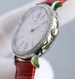 Buy Shop IWC Portofino Automatic Diamonds Silver Dial Red Leather Strap Watch for Women - IW357408 USA Online