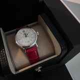 Buy Shop IWC Portofino Automatic Diamonds Silver Dial Red Leather Strap Watch for Women - IW357408 USA Online