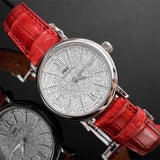 Buy Shop IWC Portofino Automatic Diamonds Silver Dial Red Leather Strap Watch for Women - IW357408 USA Online
