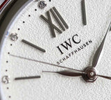 Buy Shop IWC Portofino Automatic Diamonds Silver Dial Red Leather Strap Watch for Women - IW357408 USA Online