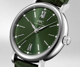 Buy Shop IWC Portofino Automatic Green Dial Green Leather Strap Watch for Women - IW357405 USA Online