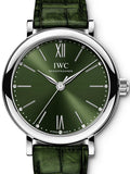 Buy Shop IWC Portofino Automatic Green Dial Green Leather Strap Watch for Women - IW357405 USA Online