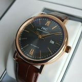 Buy Shop IWC Portofino Automatic Grey Dial Brown Leather Strap Watch for Men - IW356511 USA Online