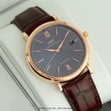 Buy Shop IWC Portofino Automatic Grey Dial Brown Leather Strap Watch for Men - IW356511 USA Online
