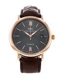 Buy Shop IWC Portofino Automatic Grey Dial Brown Leather Strap Watch for Men - IW356511 USA Online