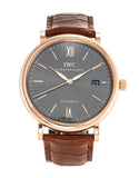Buy Shop IWC Portofino Automatic Grey Dial Brown Leather Strap Watch for Men - IW356511 USA Online