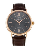 Buy Shop IWC Portofino Automatic Grey Dial Brown Leather Strap Watch for Men - IW356511 USA Online