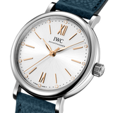 Buy Shop IWC Portofino Automatic Silver Dial Blue Leather Strap Watch for Women - IW357411 USA Online