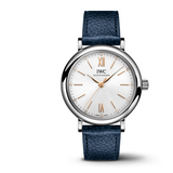 Buy Shop IWC Portofino Automatic Silver Dial Blue Leather Strap Watch for Women - IW357411 USA Online