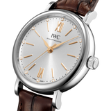 Buy Shop IWC Portofino Automatic Silver Dial Brown Leather Strap Watch for Women - IW357403 USA Online