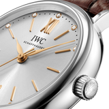 Buy Shop IWC Portofino Automatic Silver Dial Brown Leather Strap Watch for Women - IW357403 USA Online