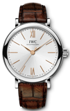 Buy Shop IWC Portofino Automatic Silver Dial Brown Leather Strap Watch for Women - IW357403 USA Online