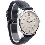 Buy Shop IWC Portofino Automatic White Dial Black Leather Strap Watch for Men - IW356501 USA Online
