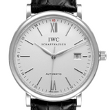 Buy Shop IWC Portofino Automatic White Dial Black Leather Strap Watch for Men - IW356501 USA Online