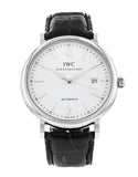 Buy Shop IWC Portofino Automatic White Dial Black Leather Strap Watch for Men - IW356501 USA Online