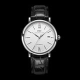 Buy Shop IWC Portofino Automatic White Dial Black Leather Strap Watch for Men - IW356501 USA Online