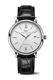 Buy Shop IWC Portofino Automatic White Dial Black Leather Strap Watch for Men - IW356501 USA Online