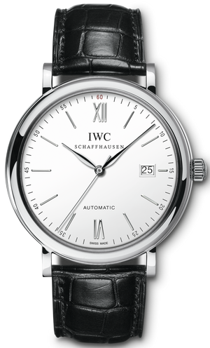 Buy Shop IWC Portofino Automatic White Dial Black Leather Strap Watch for Men - IW356501 USA Online