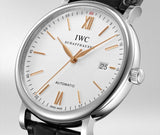 Buy Shop IWC Portofino Automatic White Dial Black Leather Strap Watch for Men - IW356517 USA Online