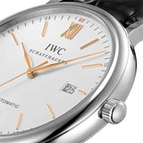 Buy Shop IWC Portofino Automatic White Dial Black Leather Strap Watch for Men - IW356517 USA Online