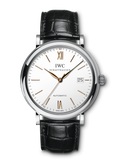 Buy Shop IWC Portofino Automatic White Dial Black Leather Strap Watch for Men - IW356517 USA Online