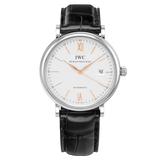 Buy Shop IWC Portofino Automatic White Dial Black Leather Strap Watch for Men - IW356517 USA Online