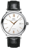 Buy Shop IWC Portofino Automatic White Dial Black Leather Strap Watch for Men - IW356517 USA Online