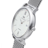 Buy Shop IWC Portofino Automatic White Dial Silver Mesh Bracelet Watch for Men - IW356505 USA Online