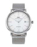 Buy Shop IWC Portofino Automatic White Dial Silver Mesh Bracelet Watch for Men - IW356505 USA Online