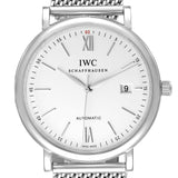 Buy Shop IWC Portofino Automatic White Dial Silver Mesh Bracelet Watch for Men - IW356505 USA Online