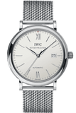 Buy Shop IWC Portofino Automatic White Dial Silver Mesh Bracelet Watch for Men - IW356505 USA Online