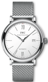 Buy Shop IWC Portofino Automatic White Dial Silver Mesh Bracelet Watch for Men - IW356505 USA Online