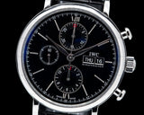Buy Shop IWC Portofino Chronograph Black Dial Black Leather Strap Watch for Men - IW391008 USA Online