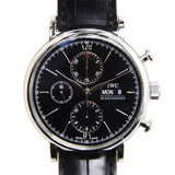 Buy Shop IWC Portofino Chronograph Black Dial Black Leather Strap Watch for Men - IW391008 USA Online