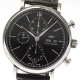 Buy Shop IWC Portofino Chronograph Black Dial Black Leather Strap Watch for Men - IW391008 USA Online