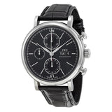 Buy Shop IWC Portofino Chronograph Black Dial Black Leather Strap Watch for Men - IW391008 USA Online
