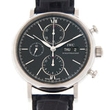 Buy Shop IWC Portofino Chronograph Black Dial Black Leather Strap Watch for Men - IW391008 USA Online