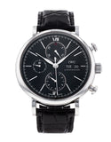 Buy Shop IWC Portofino Chronograph Black Dial Black Leather Strap Watch for Men - IW391008 USA Online