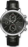 Buy Shop IWC Portofino Chronograph Black Dial Black Leather Strap Watch for Men - IW391008 USA Online
