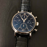 Buy Shop IWC Portofino Chronograph Black Dial Black Leather Strap Watch for Men - IW391029 USA Online