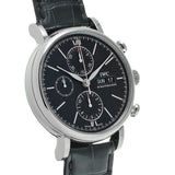 Buy Shop IWC Portofino Chronograph Black Dial Black Leather Strap Watch for Men - IW391029 USA Online