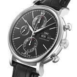 Buy Shop IWC Portofino Chronograph Black Dial Black Leather Strap Watch for Men - IW391029 USA Online