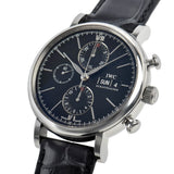 Buy Shop IWC Portofino Chronograph Black Dial Black Leather Strap Watch for Men - IW391029 USA Online