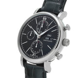 Buy Shop IWC Portofino Chronograph Black Dial Black Leather Strap Watch for Men - IW391029 USA Online